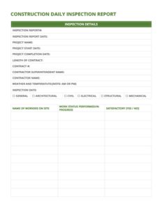 Daily Reports Construction Templates Professional Templates