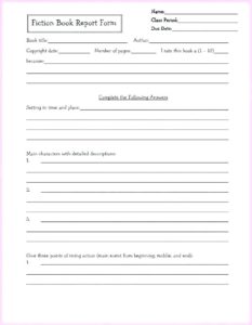 2Nd Grade Book Report Template (4) - PROFESSIONAL TEMPLATES ...