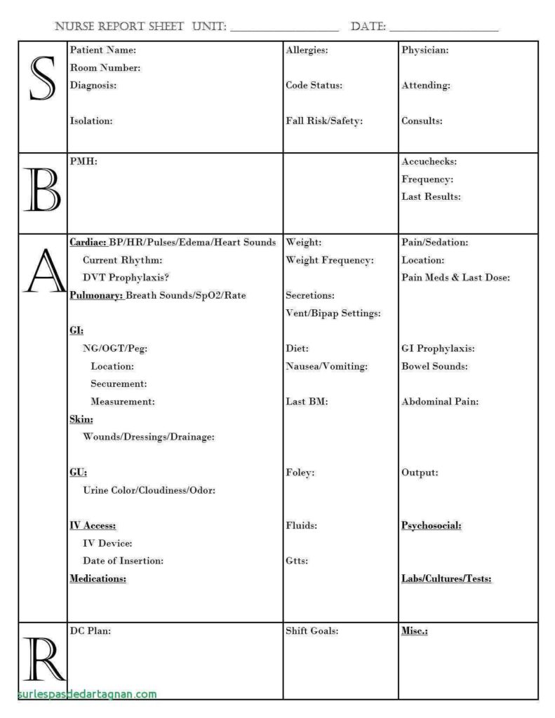 Nursing Handoff Report Template (1) PROFESSIONAL TEMPLATES