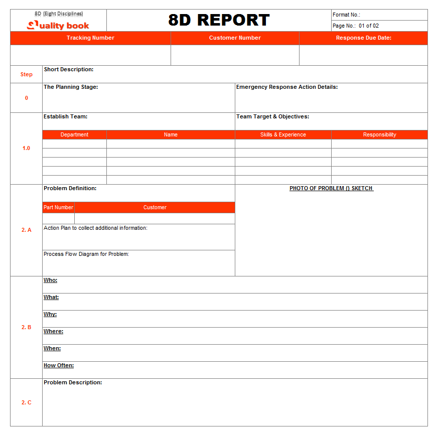 8D Report Format Template 1 PROFESSIONAL TEMPLATES PROFESSIONAL 