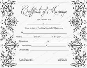Blank Marriage Certificate Template (3) - PROFESSIONAL TEMPLATES ...