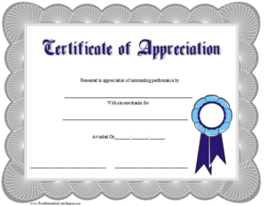 Certificate Of Appreciation Template Free Printable (3) - PROFESSIONAL ...