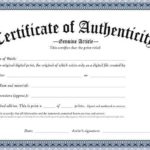 Certificate Of Authenticity Template (7) - PROFESSIONAL TEMPLATES ...