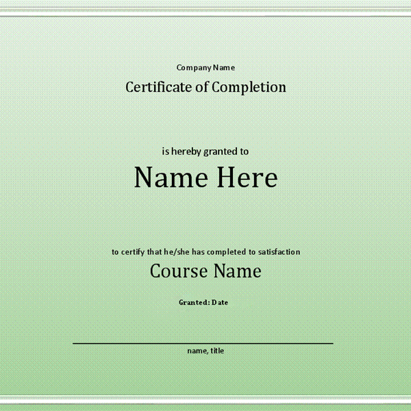 Certificate Of Completion Template Word (6) - PROFESSIONAL TEMPLATES ...