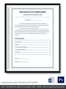 Certificate Of Conformance Template (4) - PROFESSIONAL TEMPLATES ...