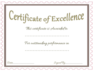 Award Of Excellence Certificate Template (1) - PROFESSIONAL TEMPLATES ...