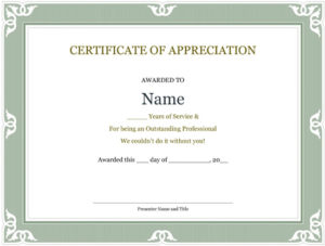 Long Service Certificate Template Sample (1) - PROFESSIONAL TEMPLATES ...