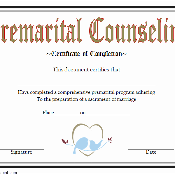 Premarital Counseling Certificate Of Completion Templ - vrogue.co