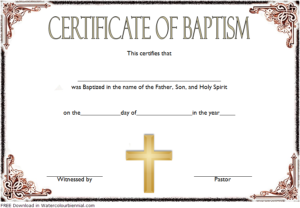 Roman Catholic Baptism Certificate Template (2) - PROFESSIONAL ...
