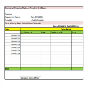 Sales Activity Report Template Excel (2) - Professional Templates 