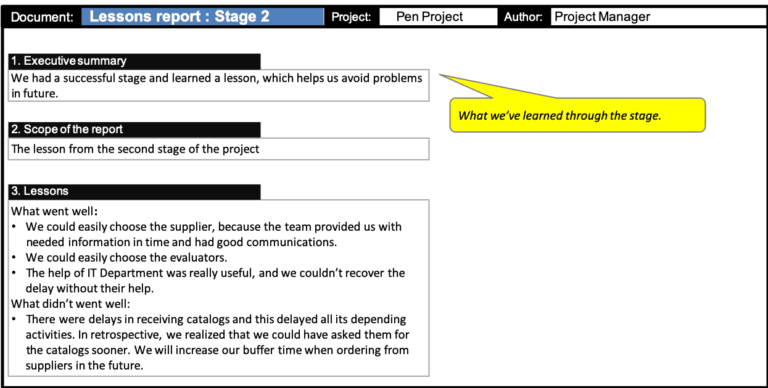 Prince2 Lessons Learned Report Template (6) - PROFESSIONAL TEMPLATES ...