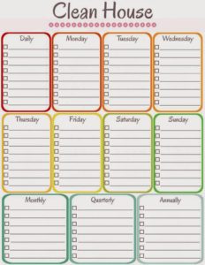 Blank Cleaning Schedule Template (9) - PROFESSIONAL TEMPLATES ...