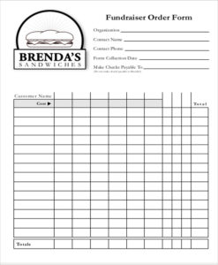 Blank Fundraiser Order Form Template (9) - PROFESSIONAL TEMPLATES ...