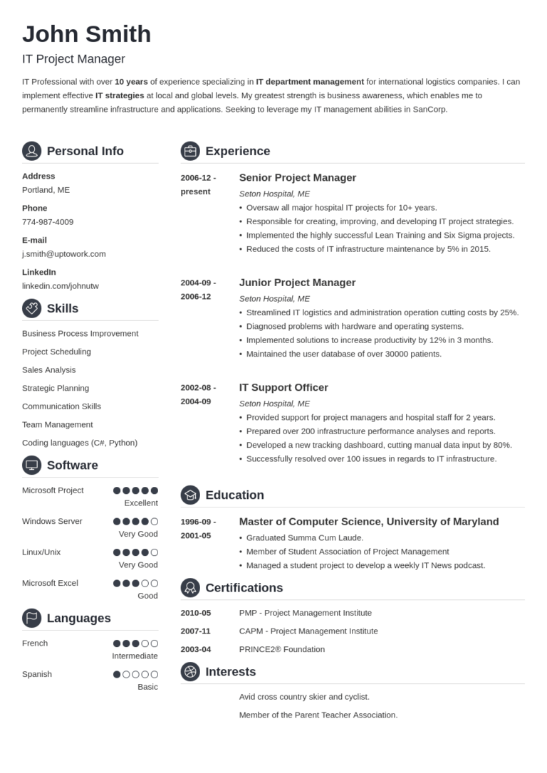 How To Construct A Cv Templates (4) - PROFESSIONAL TEMPLATES ...