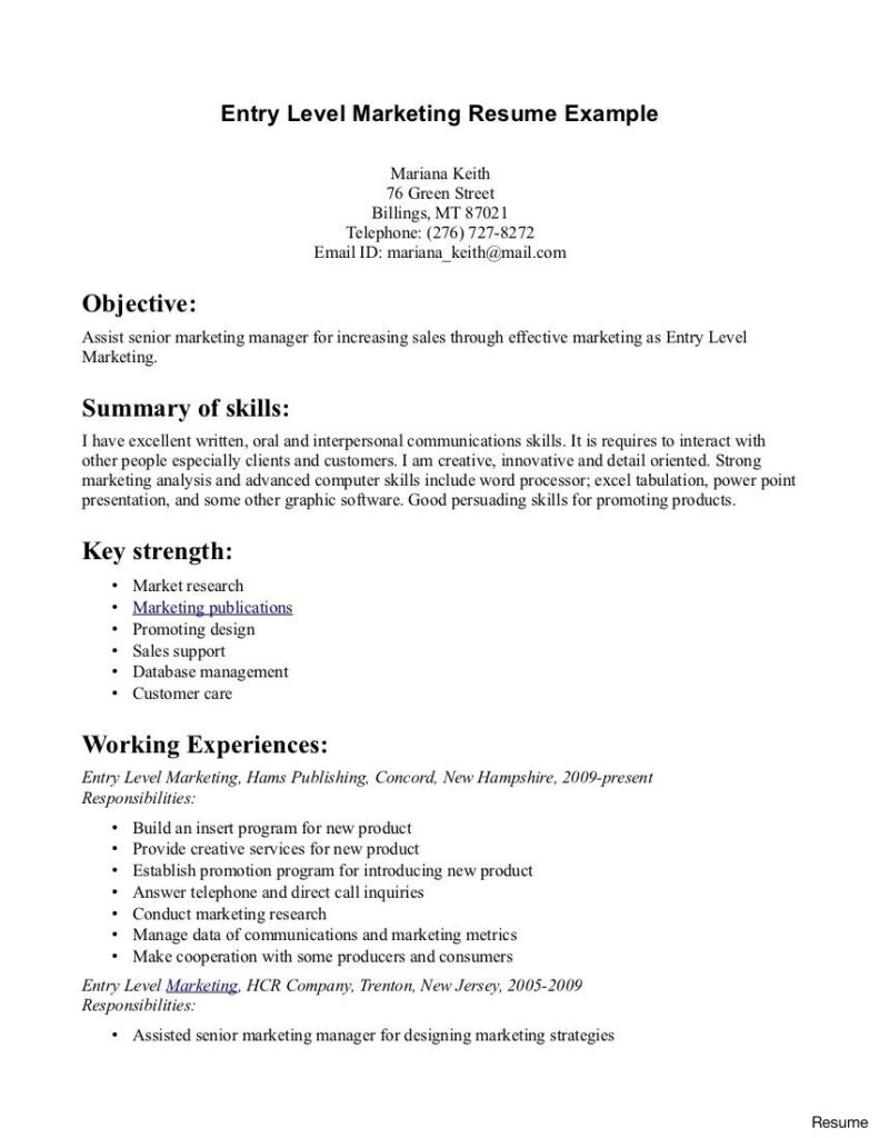 Resume Templates Entry Level (11) - PROFESSIONAL TEMPLATES ...