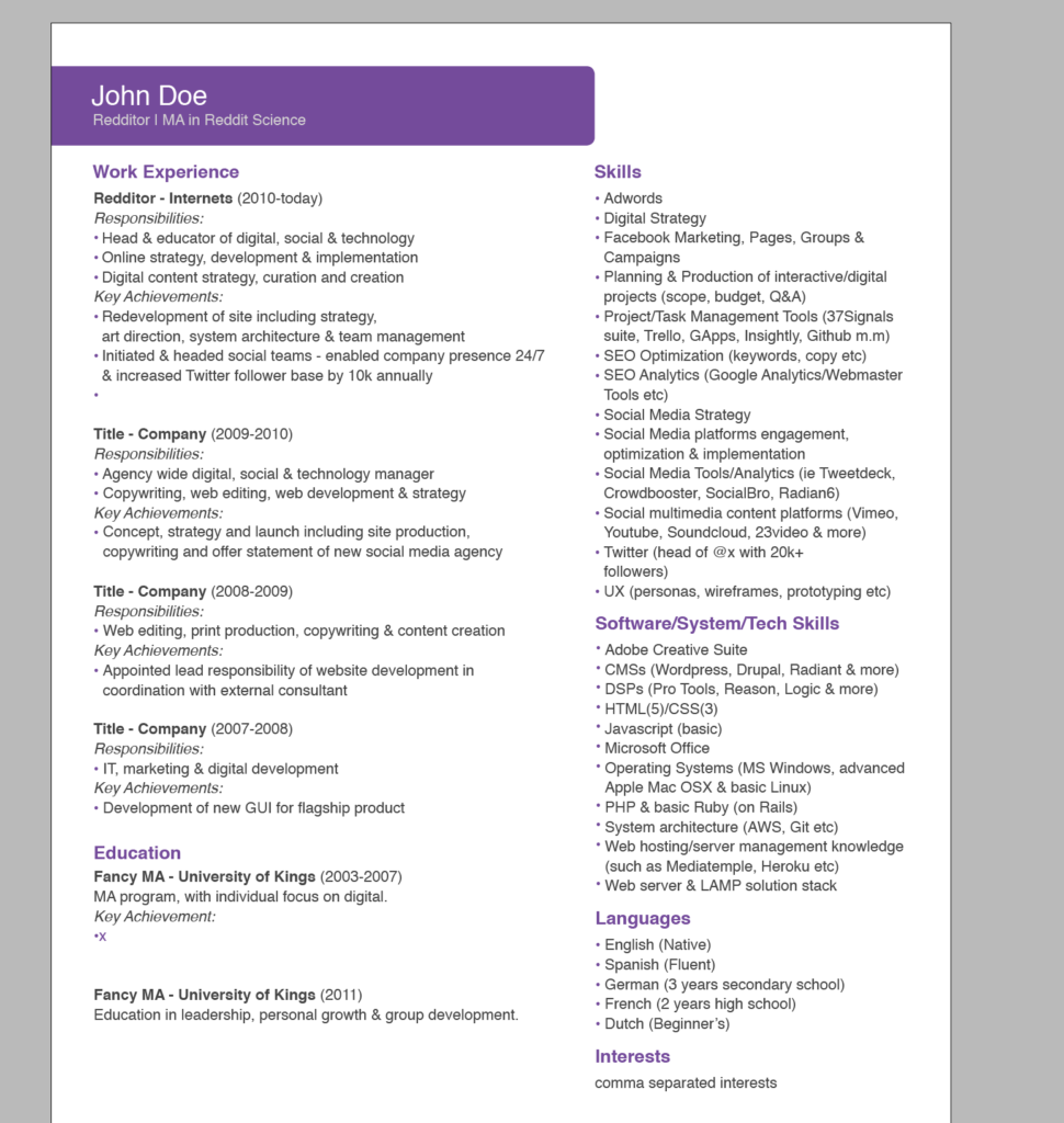 Resume Templates for Job Hoppers PROFESSIONAL TEMPLATES