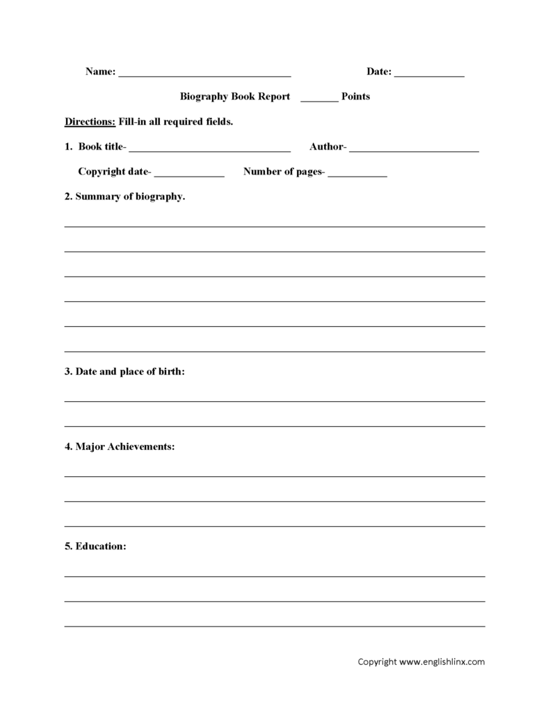 Book Report Template 7th Grade Pdf (2) - PROFESSIONAL TEMPLATES ...