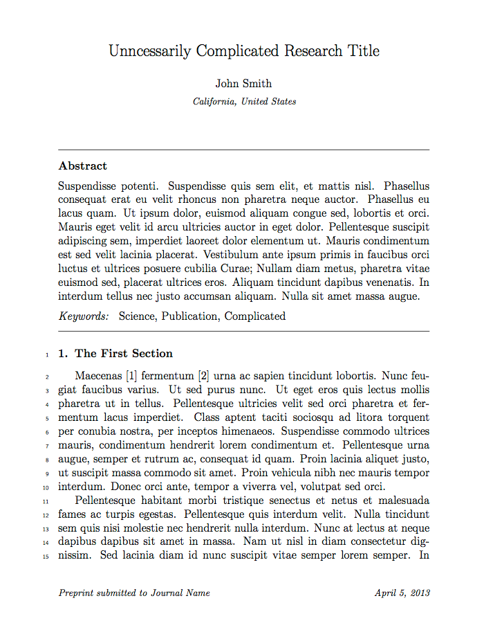research plan latex template