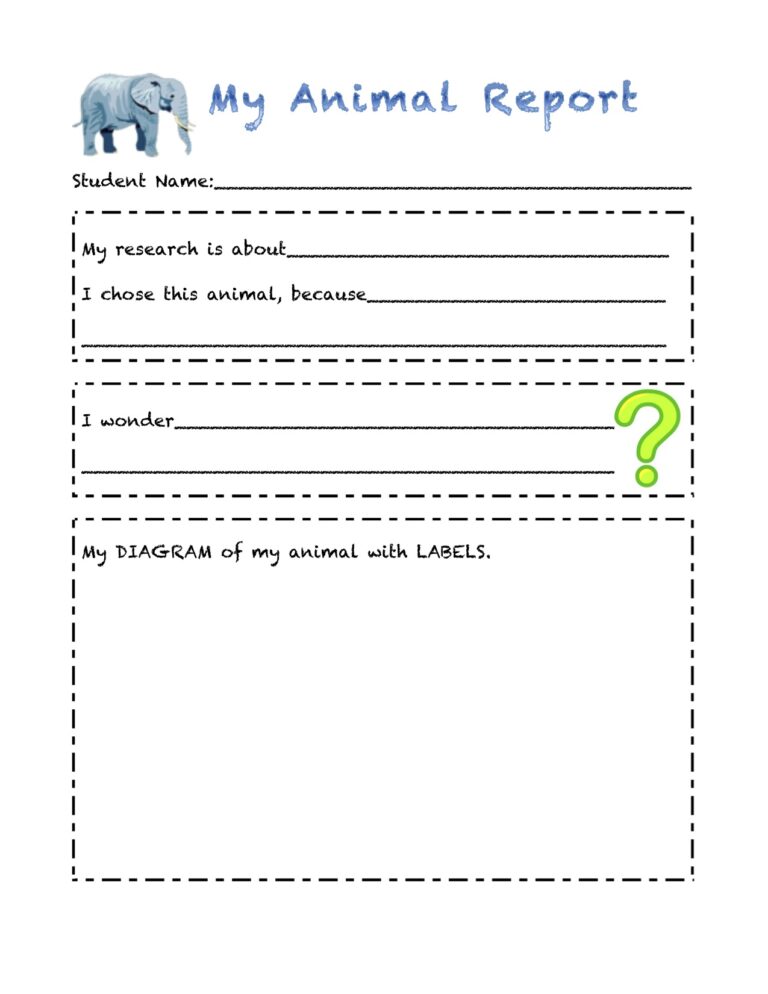 Animal Report Template 4th Grade (4) - PROFESSIONAL TEMPLATES ...