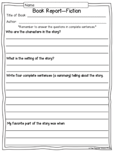 Book Report Template 3rd Grade Pdf (2) - PROFESSIONAL TEMPLATES ...