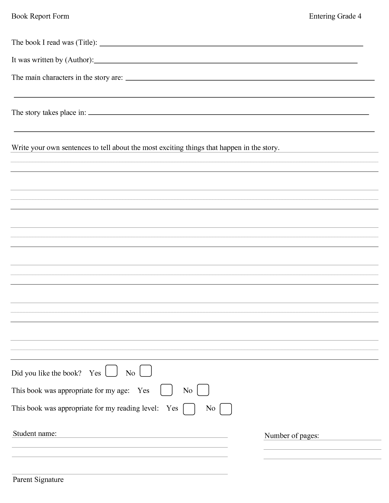 Book Report Template 4th Grade Nonfiction PROFESSIONAL TEMPLATES PROFESSIONAL TEMPLATES