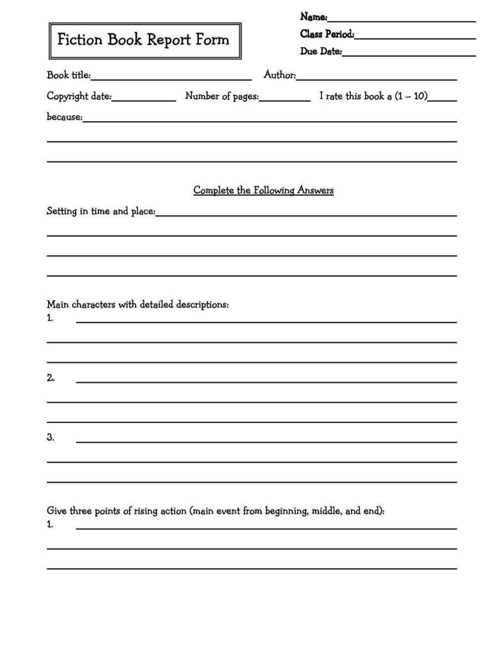 Book Report Template 5th Grade Pdf PROFESSIONAL TEMPLATES